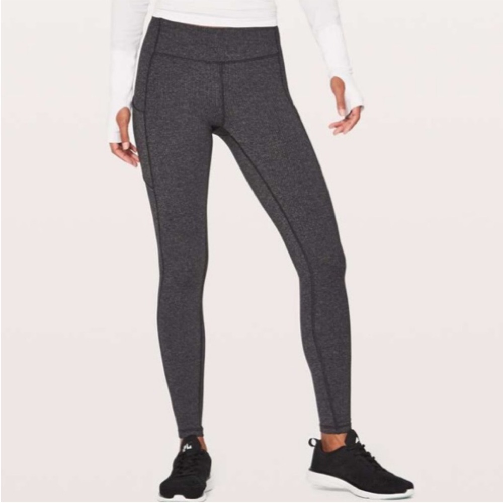 Lululemon Size 4 Speed Up Tight 28" Heathered Black Leggings